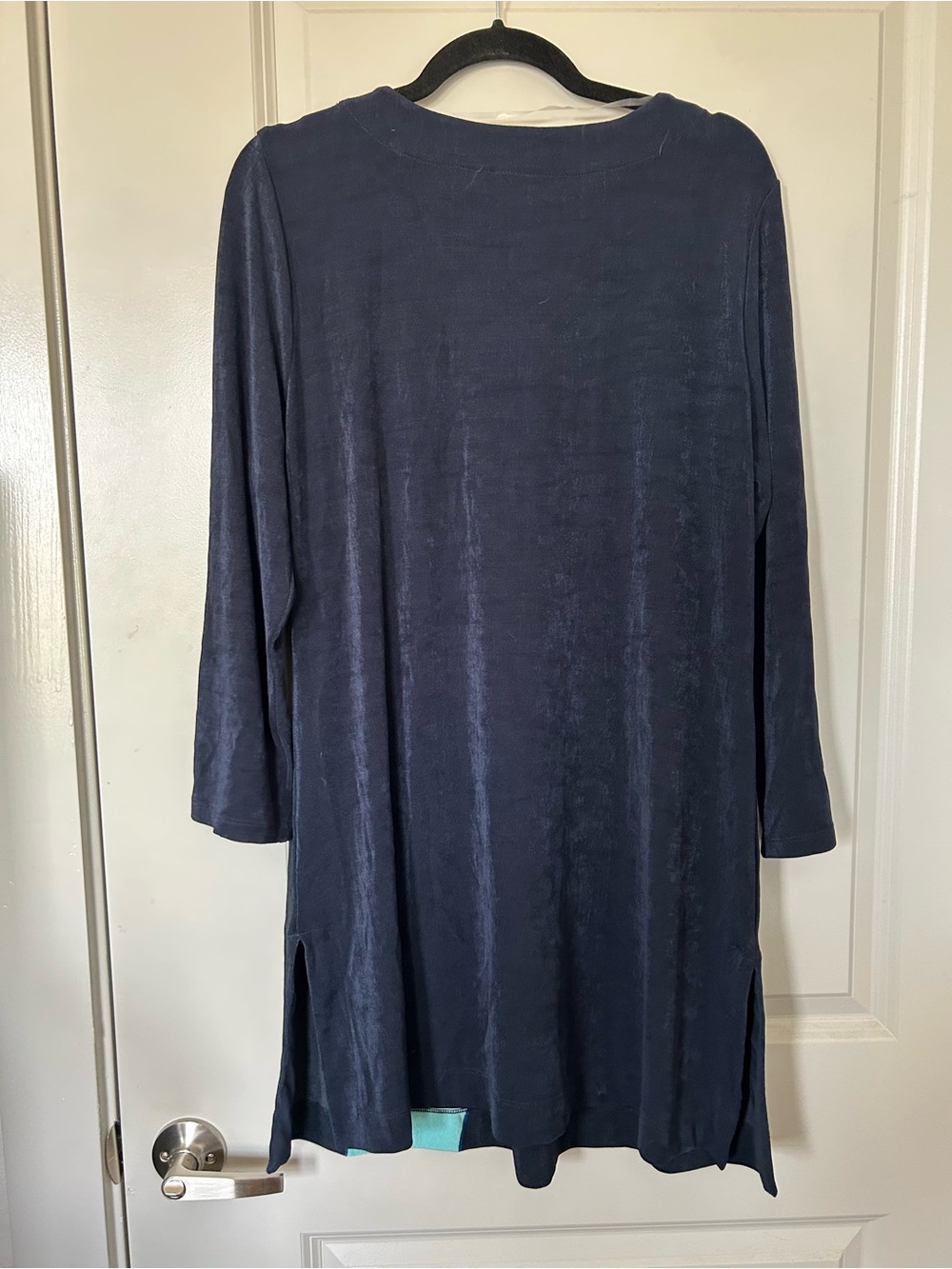 Chico's Navy & Aqua Floral Midi Dress - Picture 4 of 5